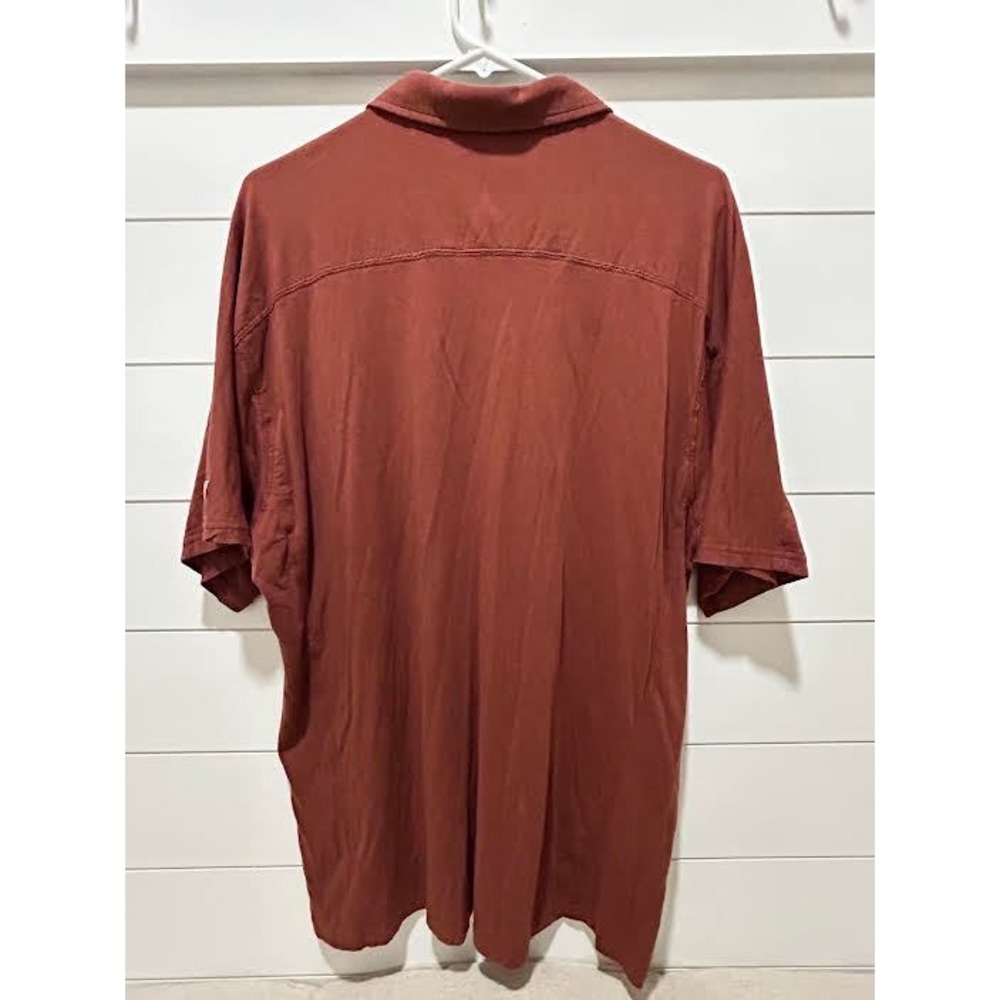 Kuhl KuhlDry Mens XL Polo Shirt Rust Orange Organic Cotton Tencel Short Sleeve - Picture 3 of 6
